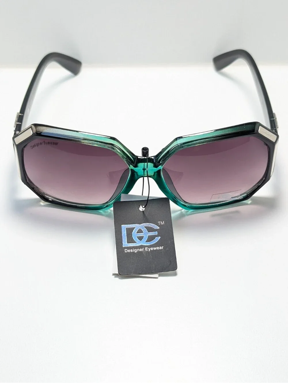 Designer Eyewear DE99 Purple UV Black Green Oversized Oval Women’s Sunglasses